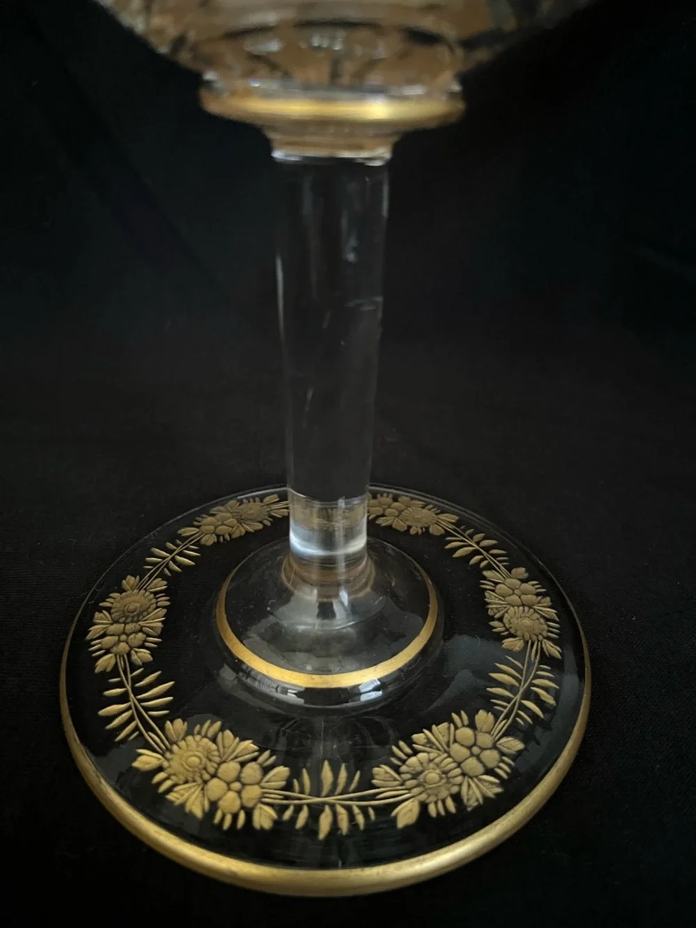 Antique Early 1900 Bohemian Glass, Tazza/Compote Dish, Moser-style, Gold Gilding - Picture 9 of 15